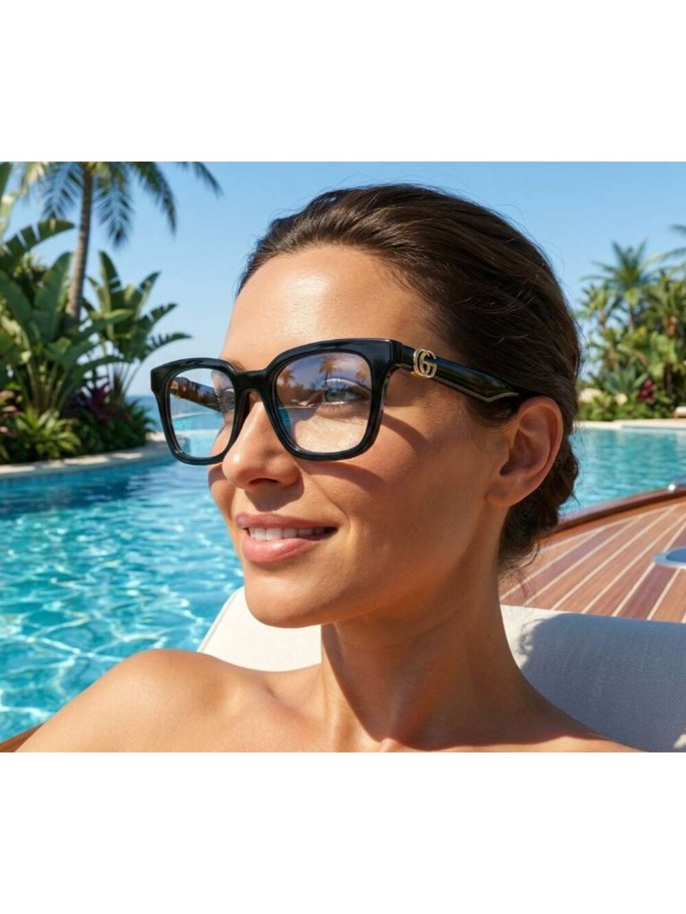 Gucci GG1728O 001 Square Eyeglasses 51mm - Black - Picture 2 of 12
